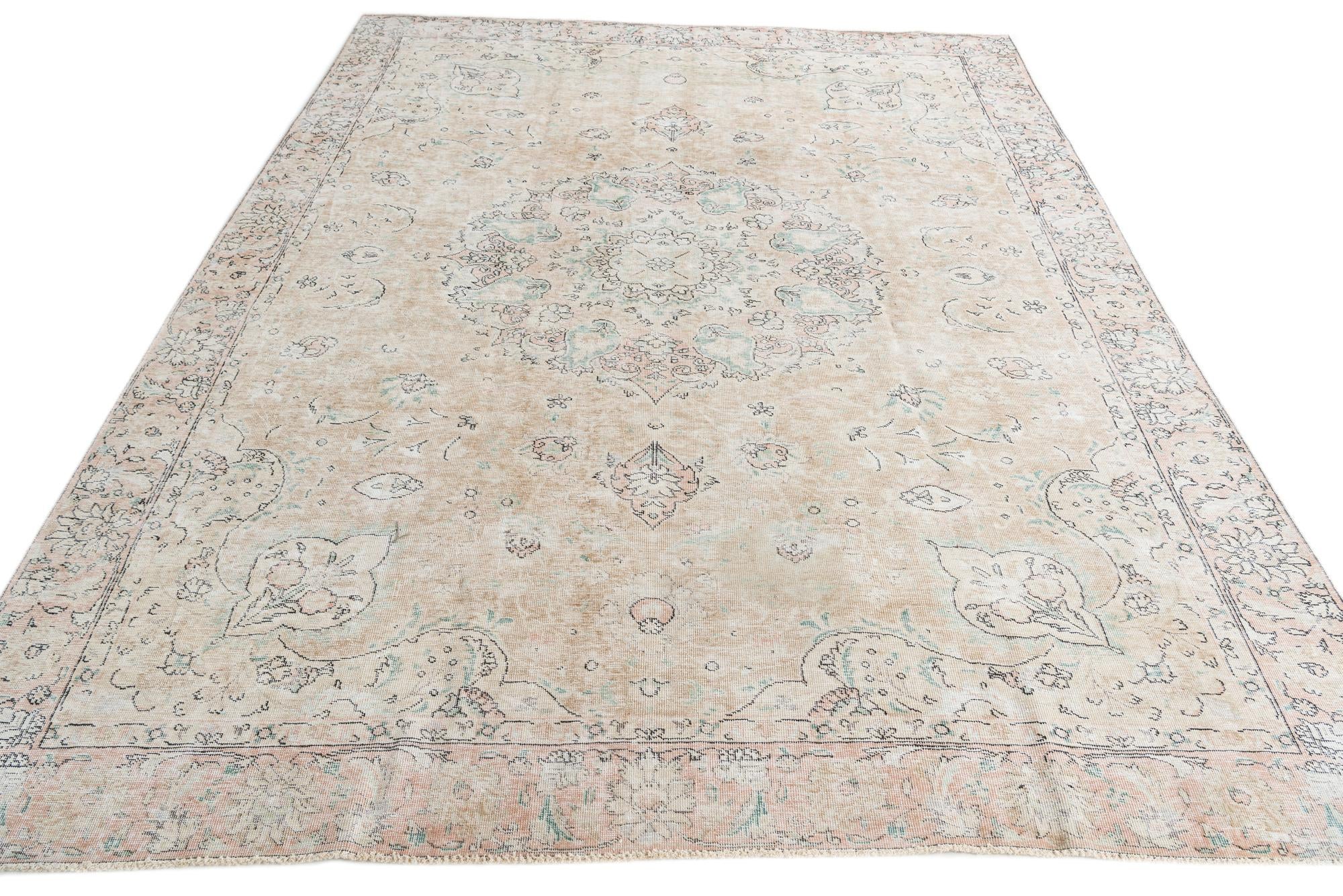 9' 5 x 12' 6 Hand Knotted Ultra Vintage Persian Wool Rug
