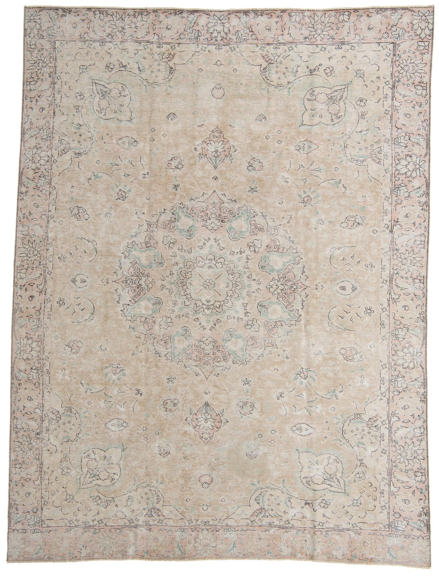 9' 5 x 12' 6 Hand Knotted Ultra Vintage Persian Wool Rug