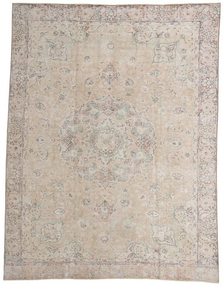 Detail image of 9' 5 x 12' 6 Hand Knotted Ultra Vintage Persian Wool Rug