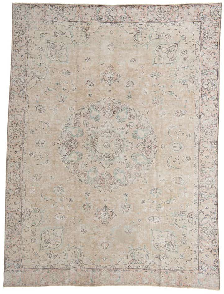9' 5 x 12' 6 Hand Knotted Ultra Vintage Persian Wool Rug