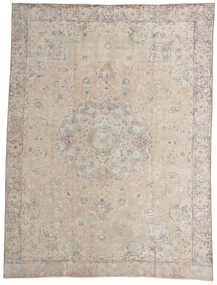 Detail image of 9' 5 x 12' 6 Hand Knotted Ultra Vintage Persian Wool Rug