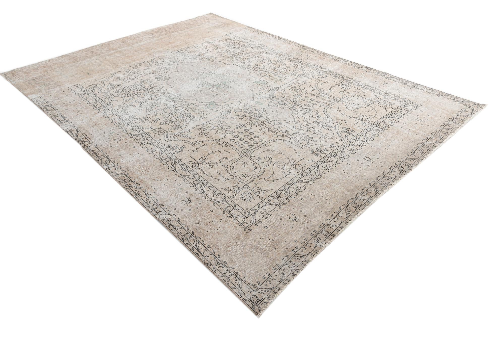 10' x 13' 3 Hand Knotted Ultra Vintage Persian Wool Rug