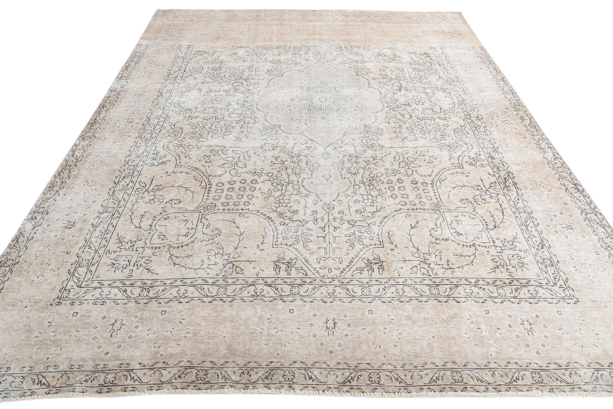 10' x 13' 3 Hand Knotted Ultra Vintage Persian Wool Rug