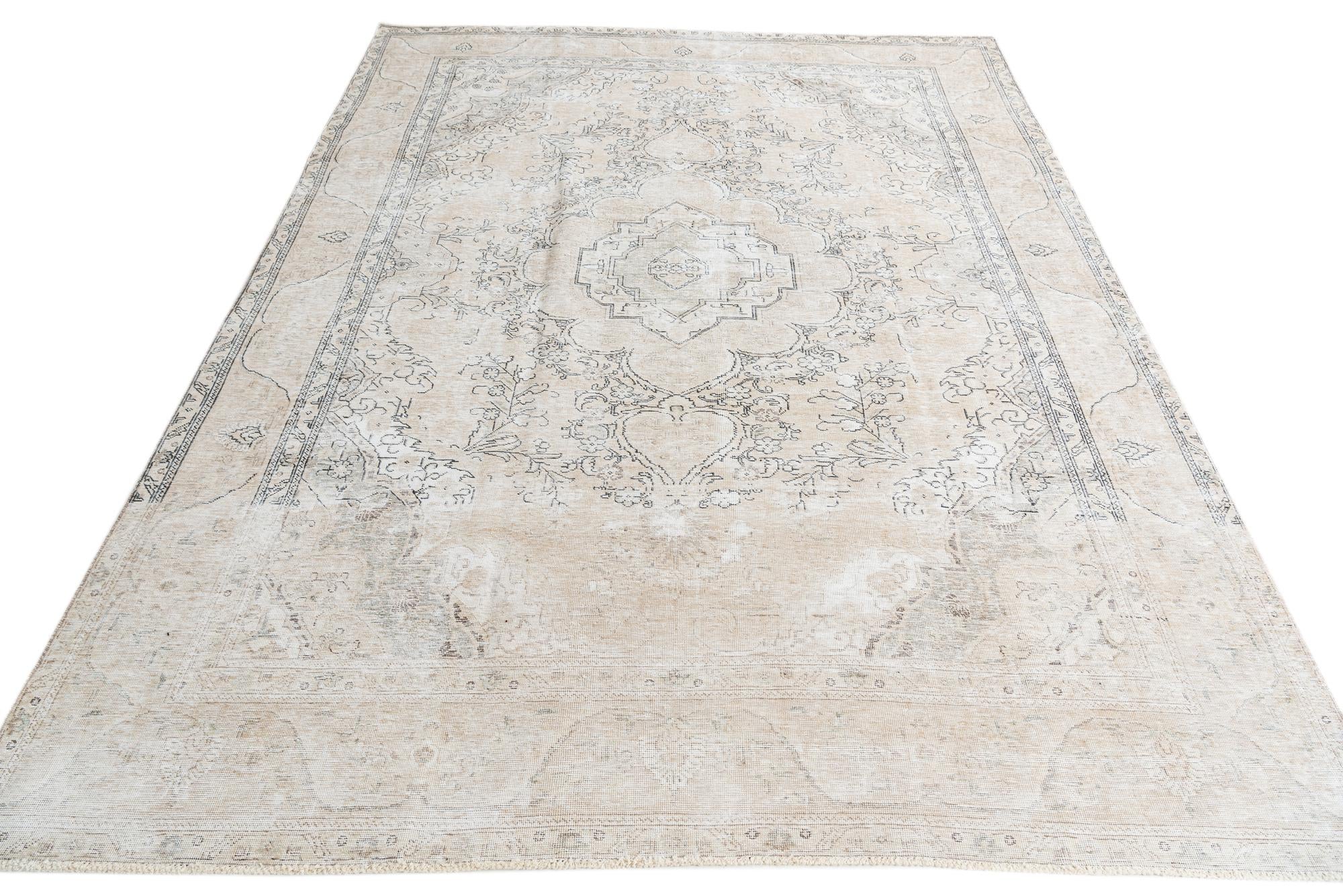 9' 2 x 12' 8 Hand Knotted Ultra Vintage Persian Wool Rug