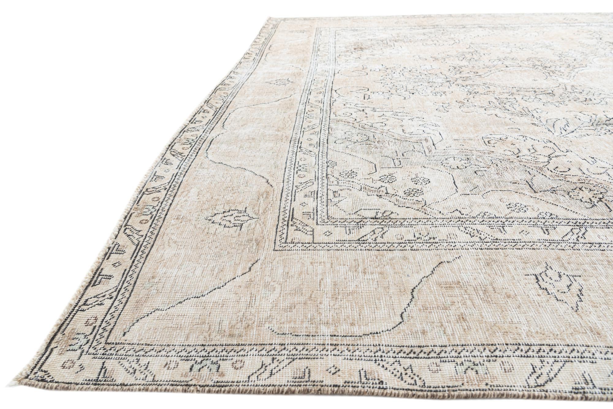 9' 2 x 12' 8 Hand Knotted Ultra Vintage Persian Wool Rug