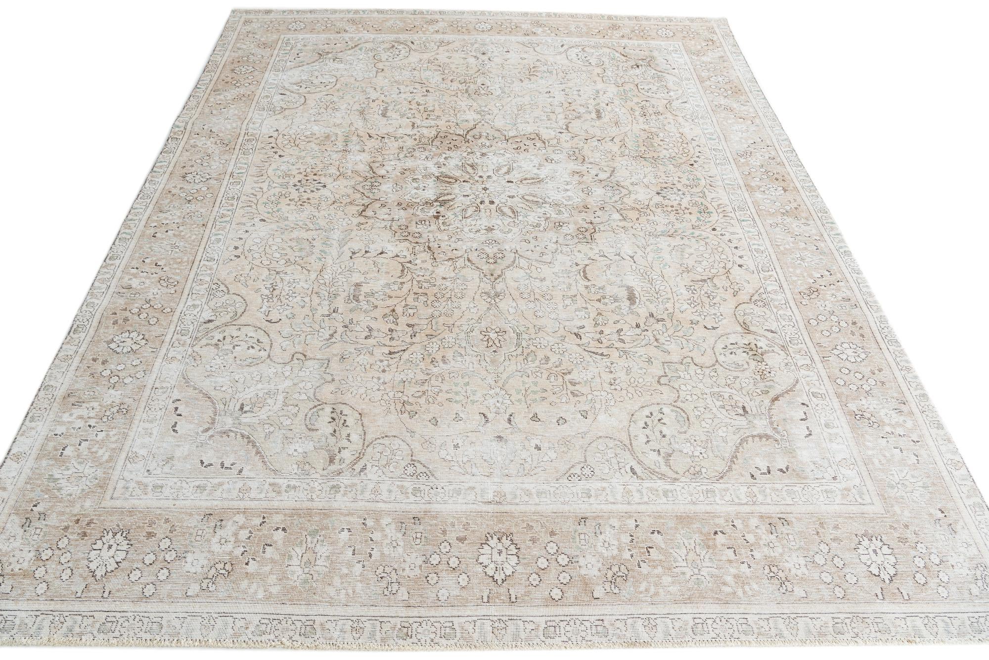 9' 4 x 12' 6 Hand Knotted Ultra Vintage Persian Wool Rug