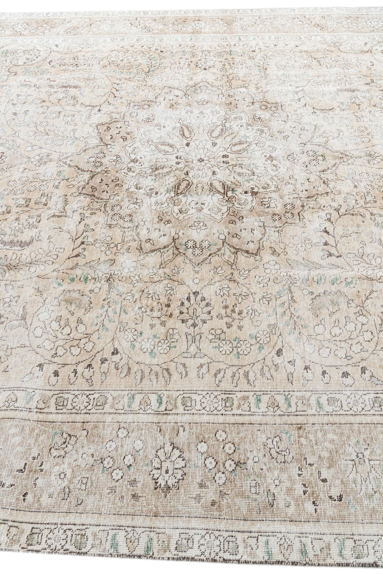 9' 4 x 12' 6 Hand Knotted Ultra Vintage Persian Wool Rug