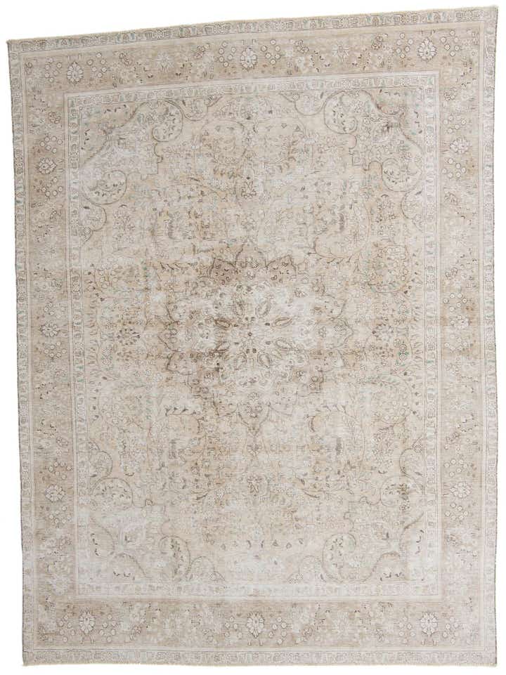 9' 4 x 12' 6 Hand Knotted Ultra Vintage Persian Wool Rug