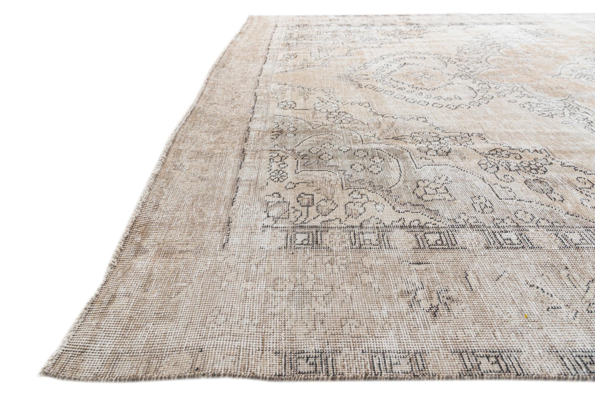 9' 2 x 12' 3 Hand Knotted Ultra Vintage Persian Wool Rug