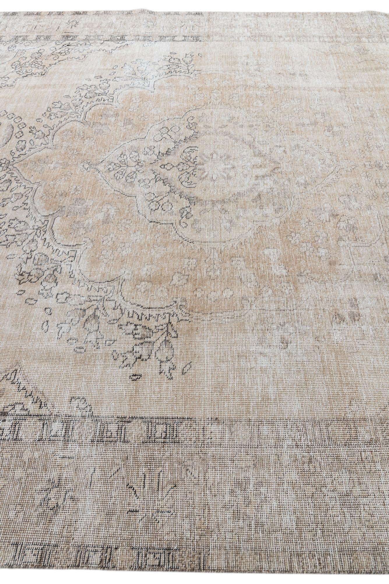 9' 2 x 12' 3 Hand Knotted Ultra Vintage Persian Wool Rug