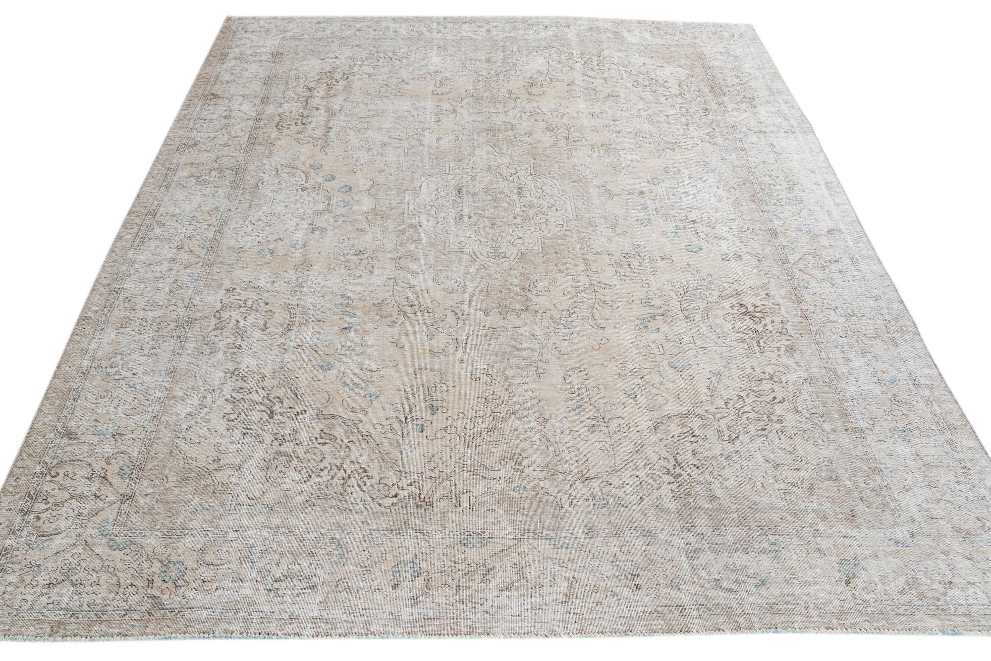 8' 5 x 11' 5 Hand Knotted Ultra Vintage Persian Wool Rug