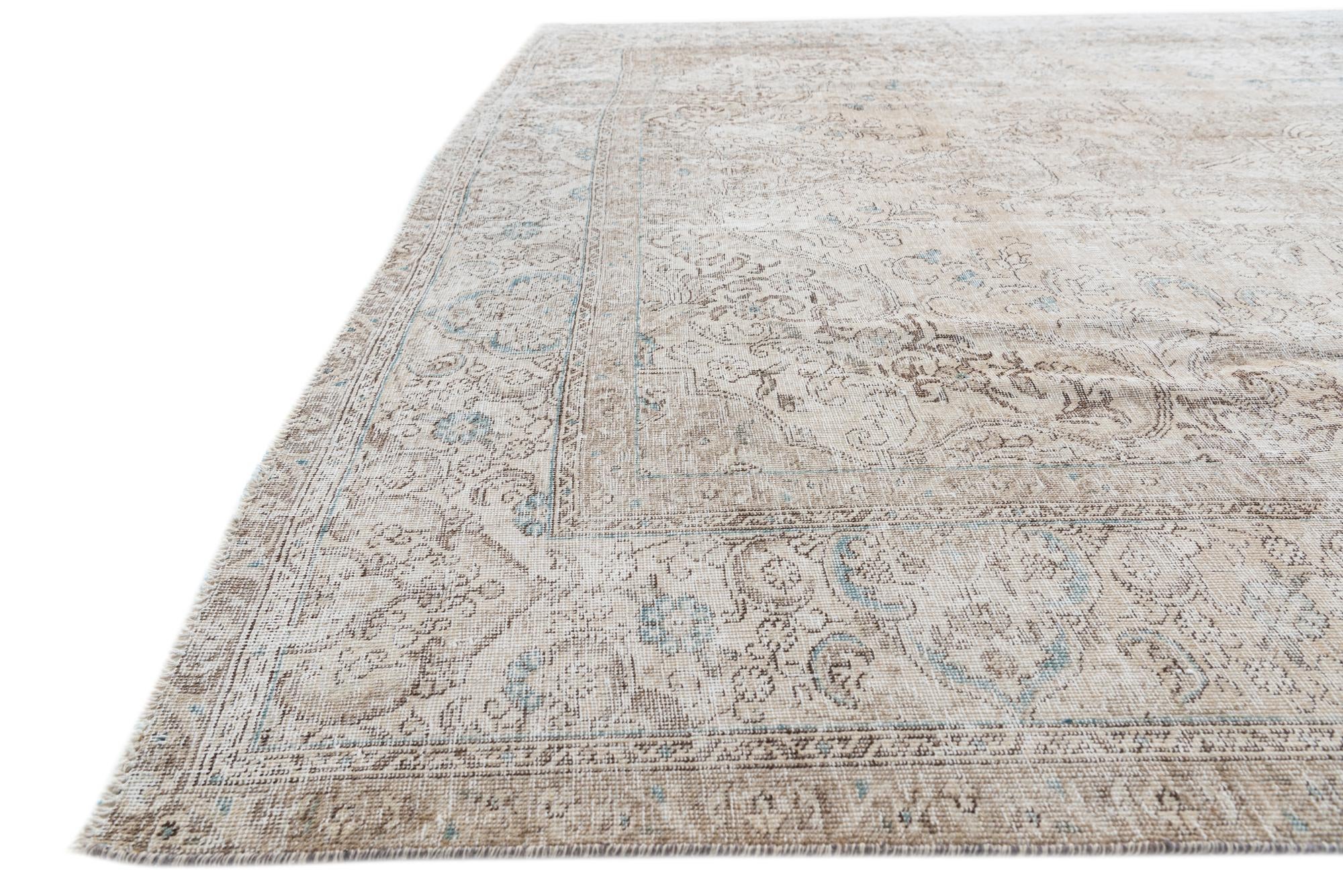 8' 5 x 11' 5 Hand Knotted Ultra Vintage Persian Wool Rug
