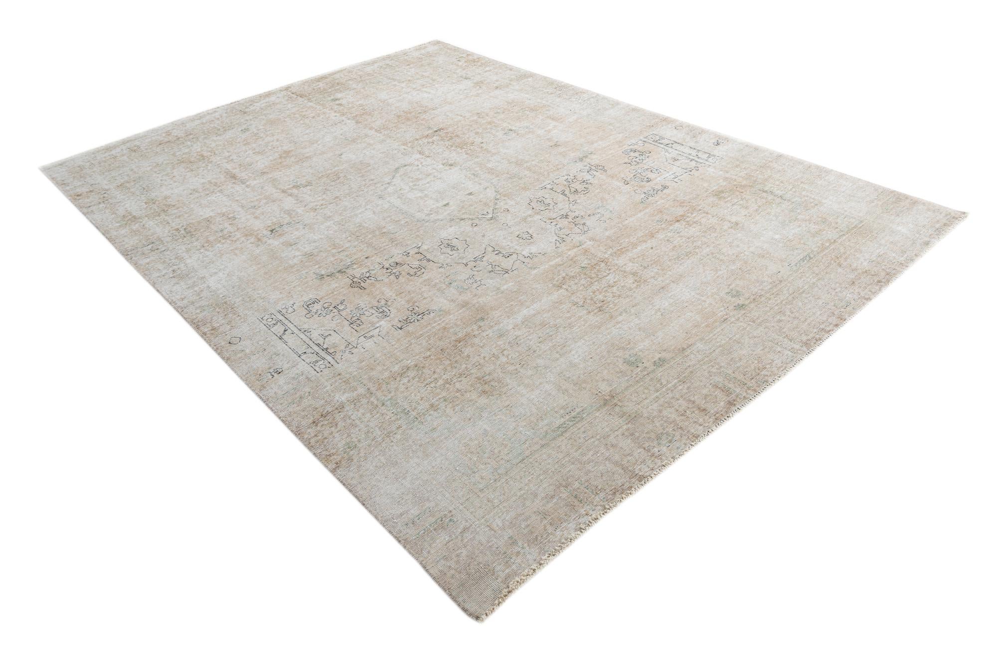 8' 10 x 12' 1 Hand Knotted Ultra Vintage Persian Wool Rug