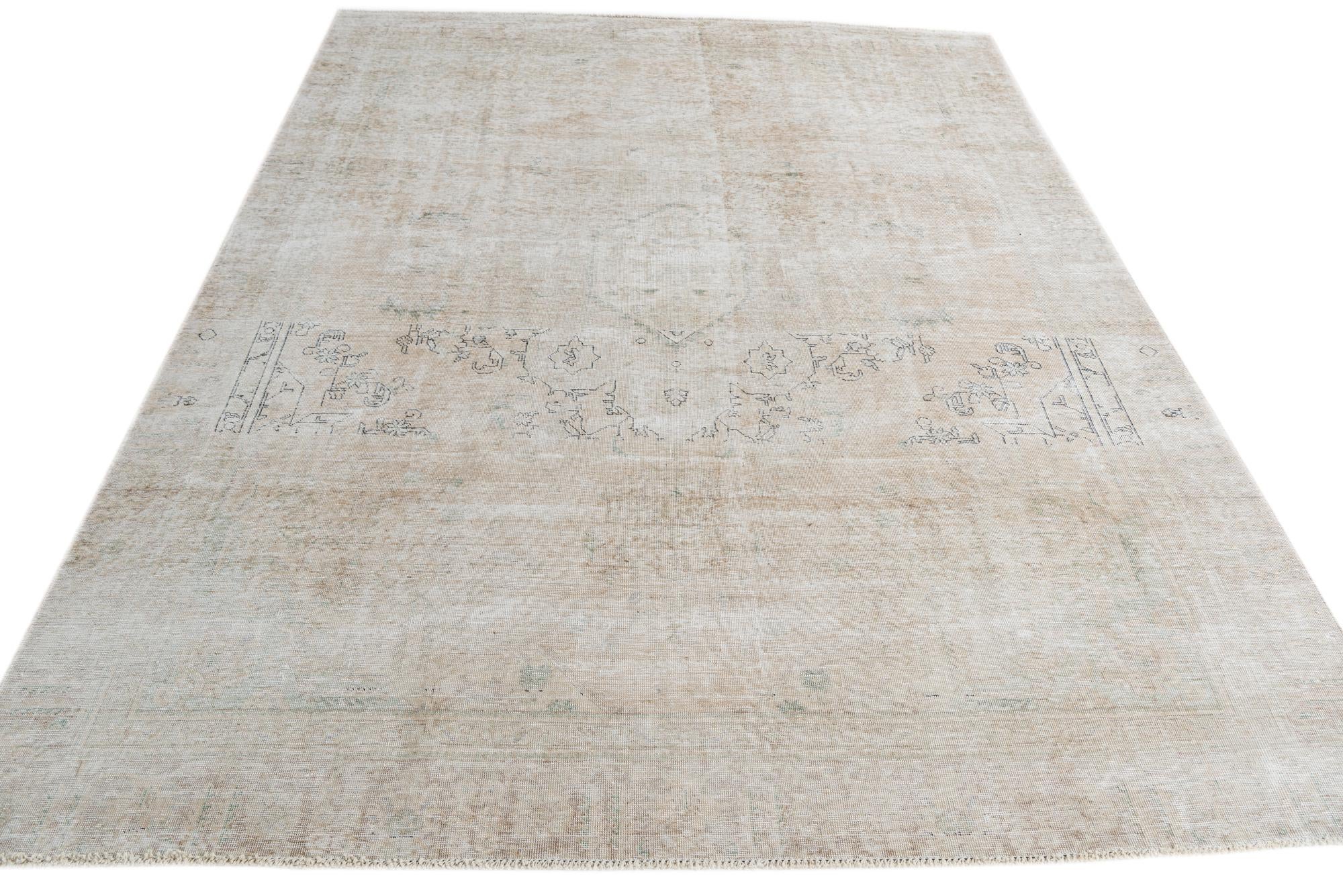 8' 10 x 12' 1 Hand Knotted Ultra Vintage Persian Wool Rug