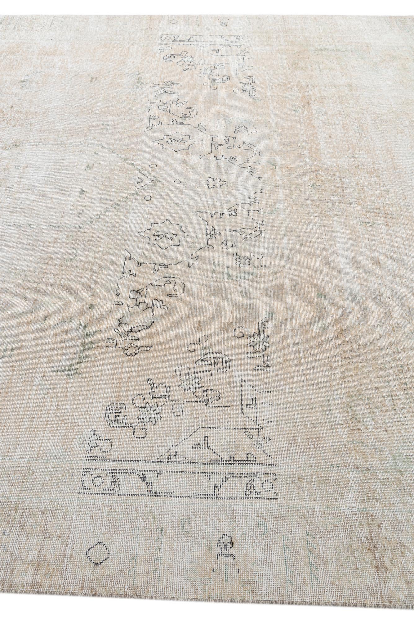 8' 10 x 12' 1 Hand Knotted Ultra Vintage Persian Wool Rug