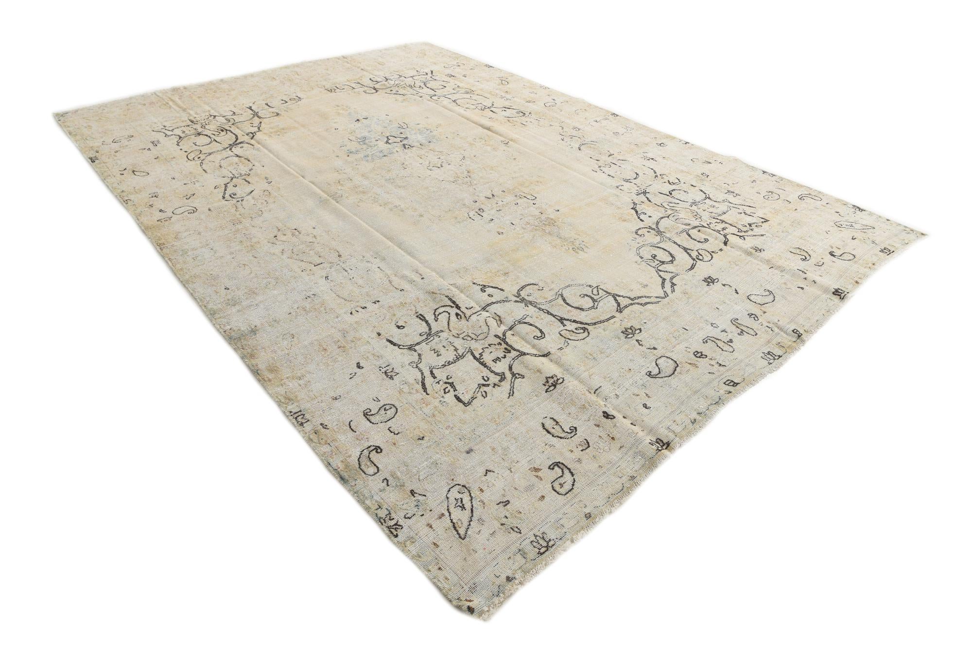 9' x 12' 10 Hand Knotted Ultra Vintage Persian Wool Rug