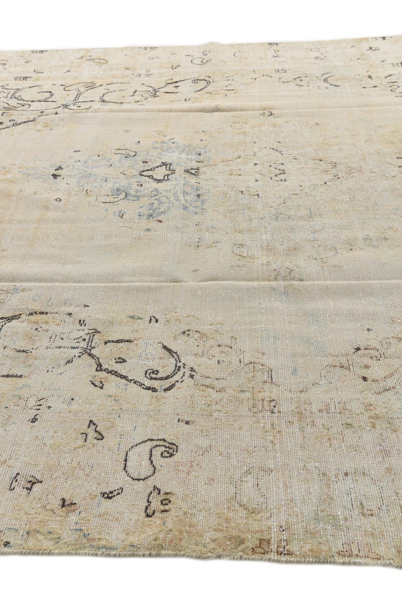 9' x 12' 10 Hand Knotted Ultra Vintage Persian Wool Rug