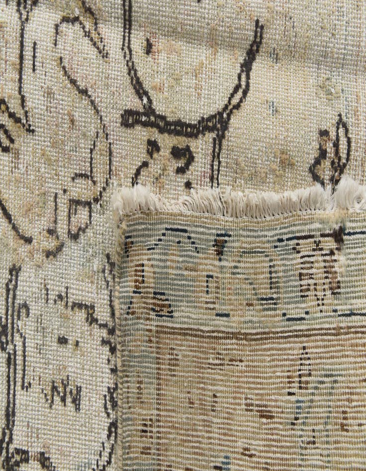 Detail image of 9' x 12' 10  Hand Knotted Ultra Vintage Persian Wool Rug