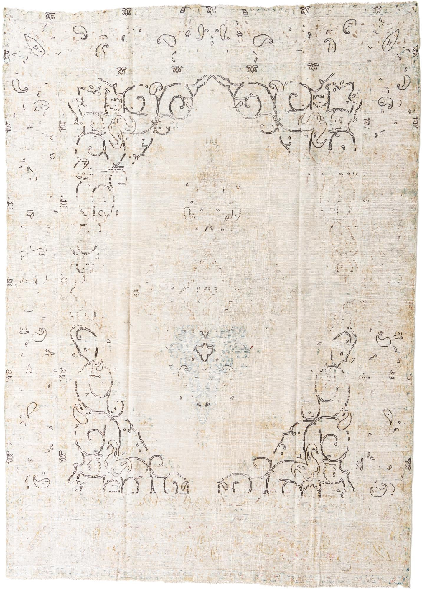 9' x 12' 10 Hand Knotted Ultra Vintage Persian Wool Rug