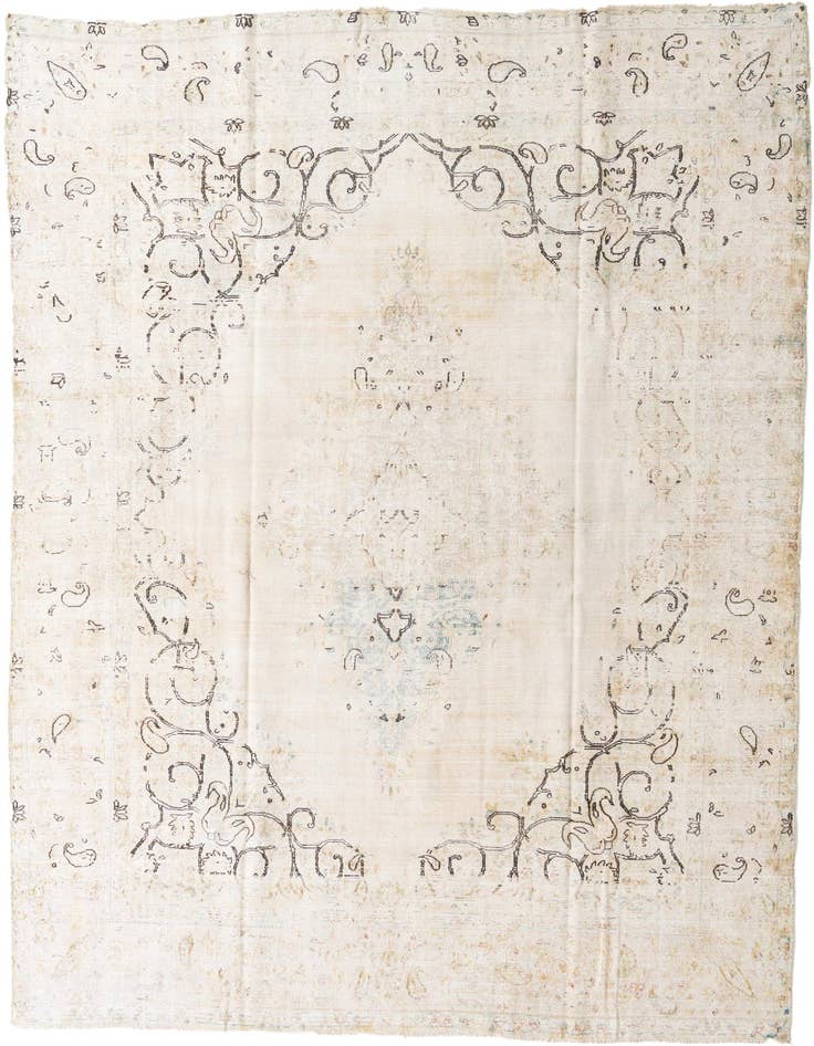 Detail image of 9' x 12' 10 Hand Knotted Ultra Vintage Persian Wool Rug