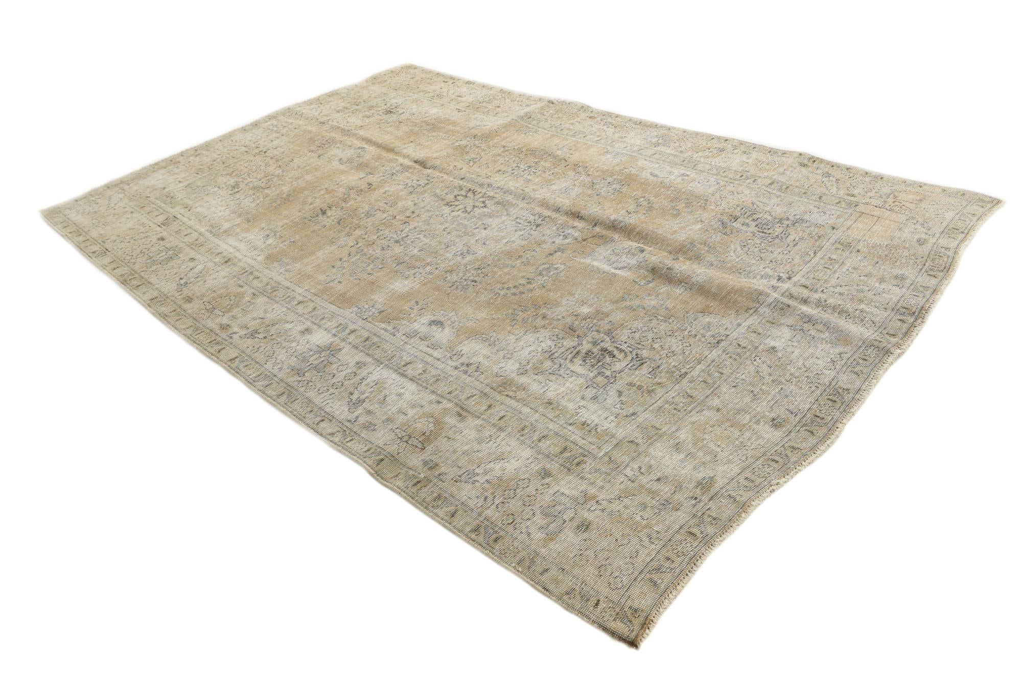 6' 4 x 9' 7 Hand Knotted Ultra Vintage Persian Wool Rug