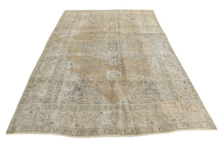 Detail image of 6' 4 x 9' 7 Hand Knotted Ultra Vintage Persian Wool Rug