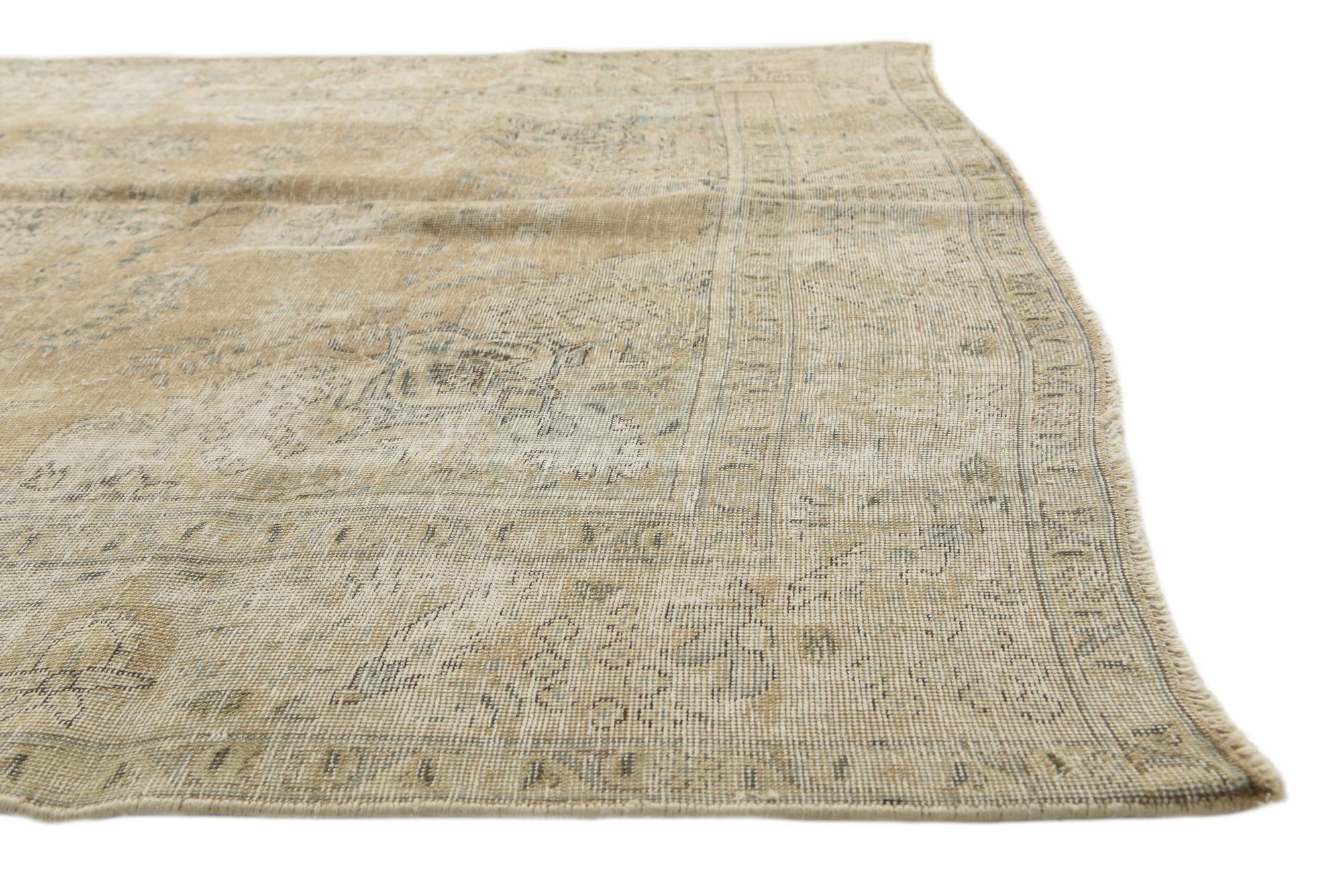6' 4 x 9' 7 Hand Knotted Ultra Vintage Persian Wool Rug