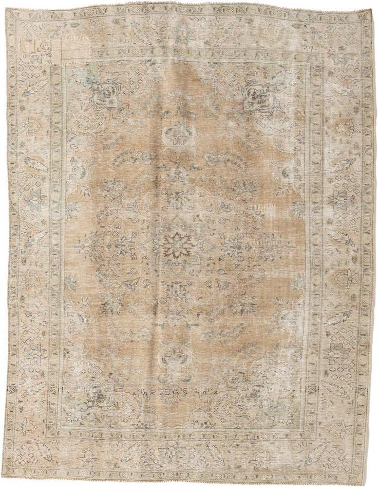 Detail image of 6' 4 x 9' 7 Hand Knotted Ultra Vintage Persian Wool Rug