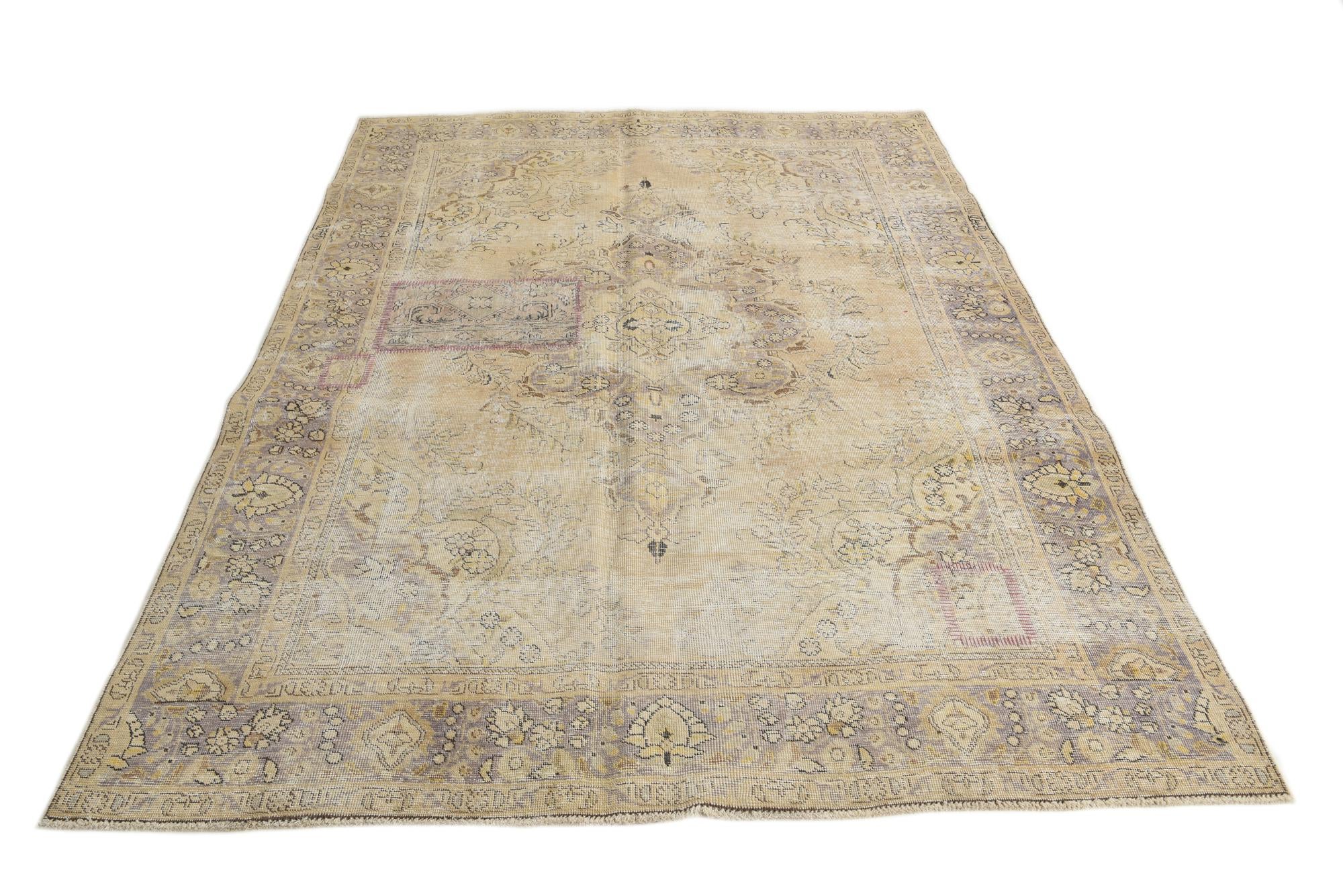 6' 9 x 9' 5 Hand Knotted Ultra Vintage Persian Wool Rug