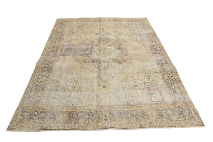 Detail image of 6' 9 x 9' 5 Hand Knotted Ultra Vintage Persian Wool Rug