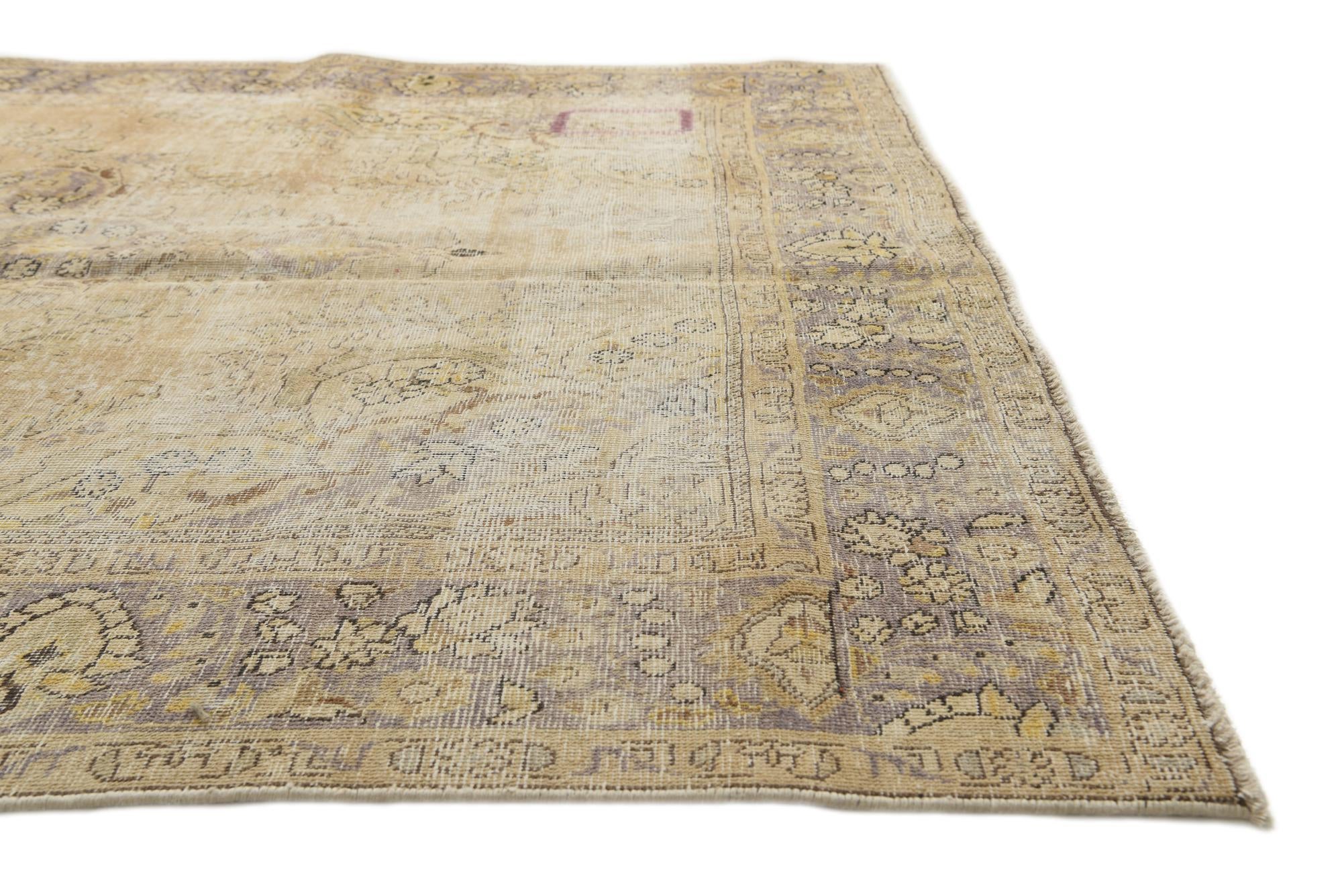 6' 9 x 9' 5 Hand Knotted Ultra Vintage Persian Wool Rug