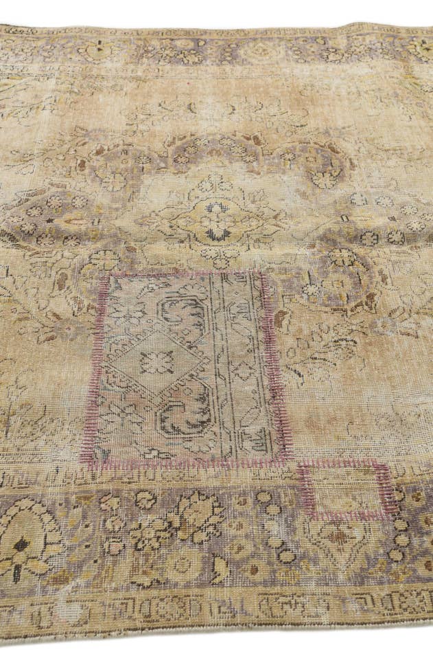 Detail image of 6' 9 x 9' 5 Hand Knotted Ultra Vintage Persian Wool Rug