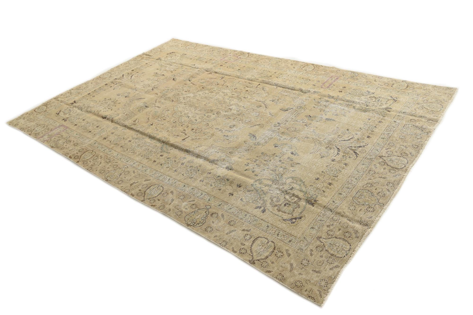 7' 4 x 11' Hand Knotted Ultra Vintage Persian Wool Rug