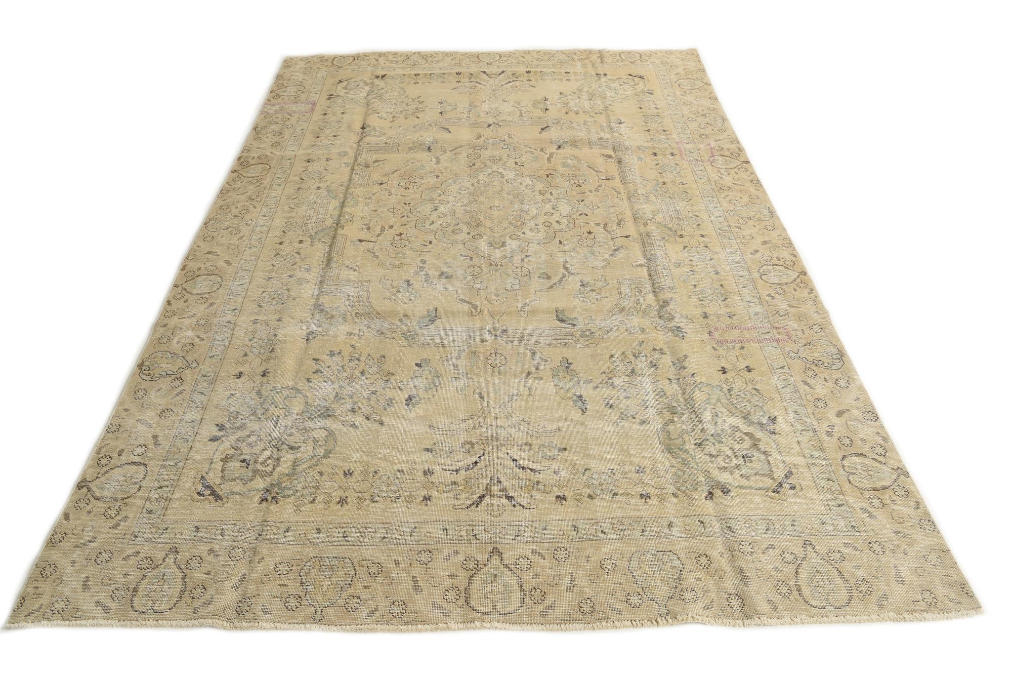 7' 4 x 11' Hand Knotted Ultra Vintage Persian Wool Rug