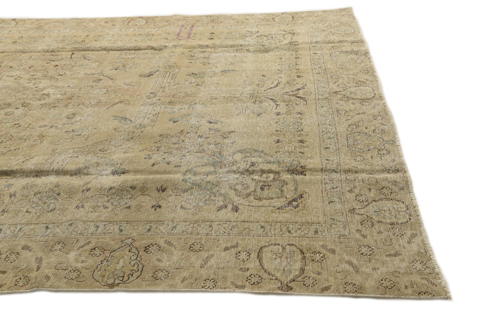 7' 4 x 11' Hand Knotted Ultra Vintage Persian Wool Rug