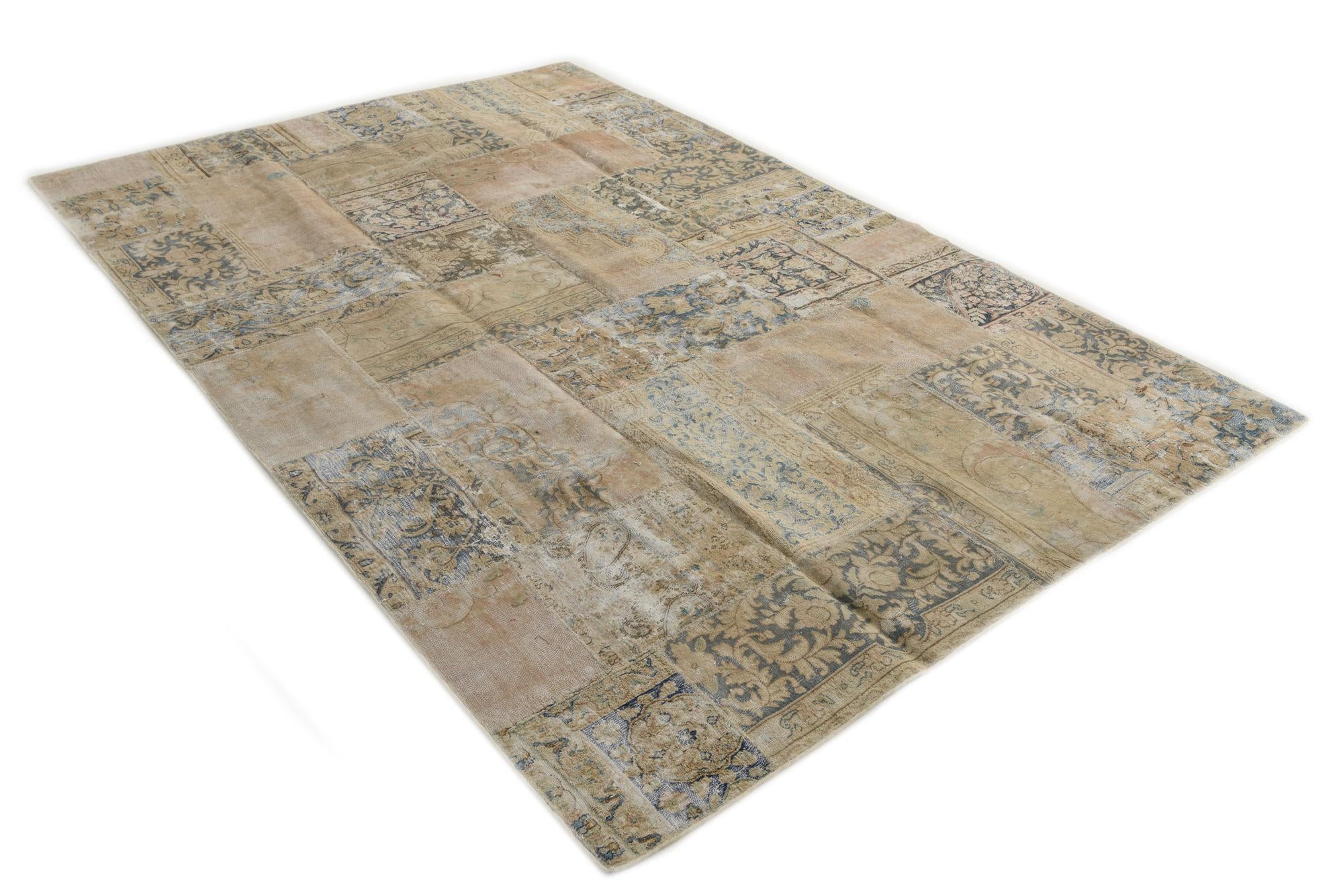 6' 9 x 10' 4 Hand Knotted Ultra Vintage Persian Wool Rug