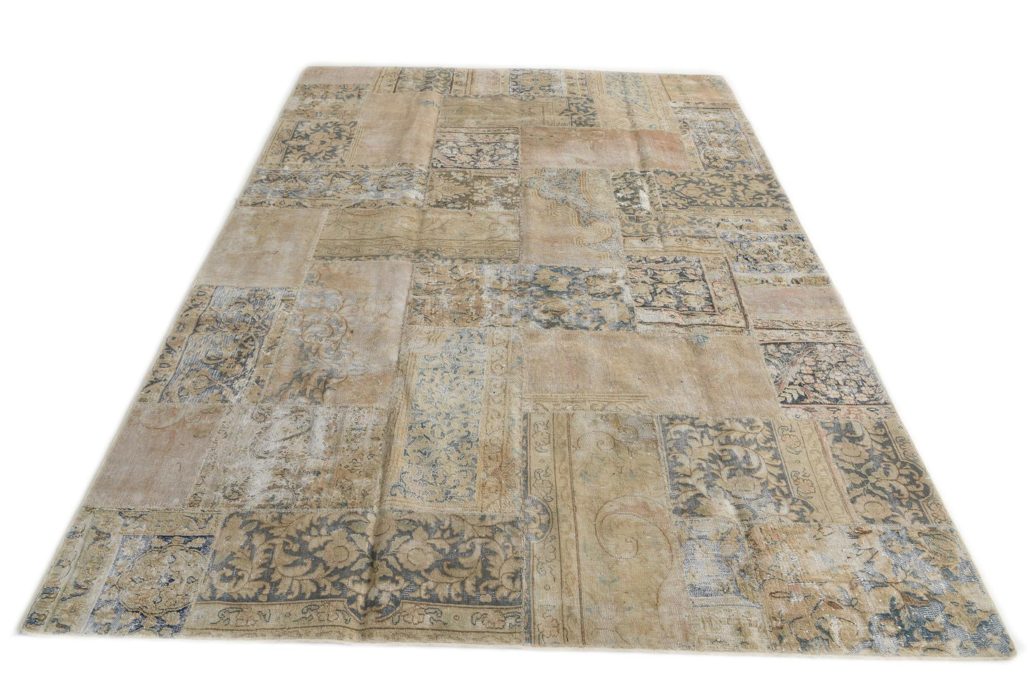 6' 9 x 10' 4 Hand Knotted Ultra Vintage Persian Wool Rug