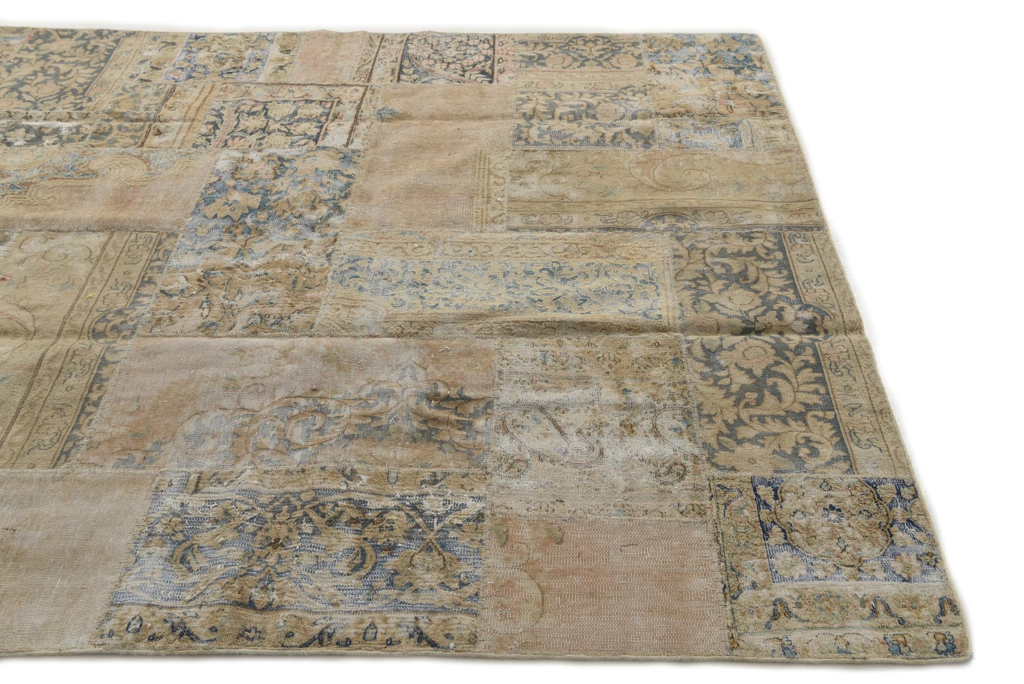 6' 9 x 10' 4 Hand Knotted Ultra Vintage Persian Wool Rug