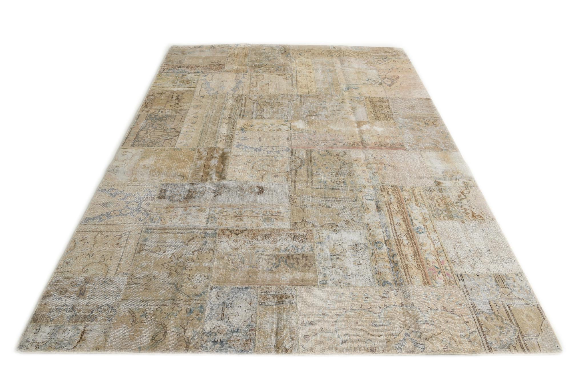 6' 9 x 10' Hand Knotted Ultra Vintage Persian Wool Rug