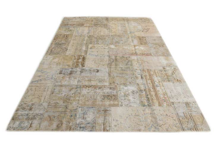 6' 9 x 10' Hand Knotted Ultra Vintage Persian Wool Rug