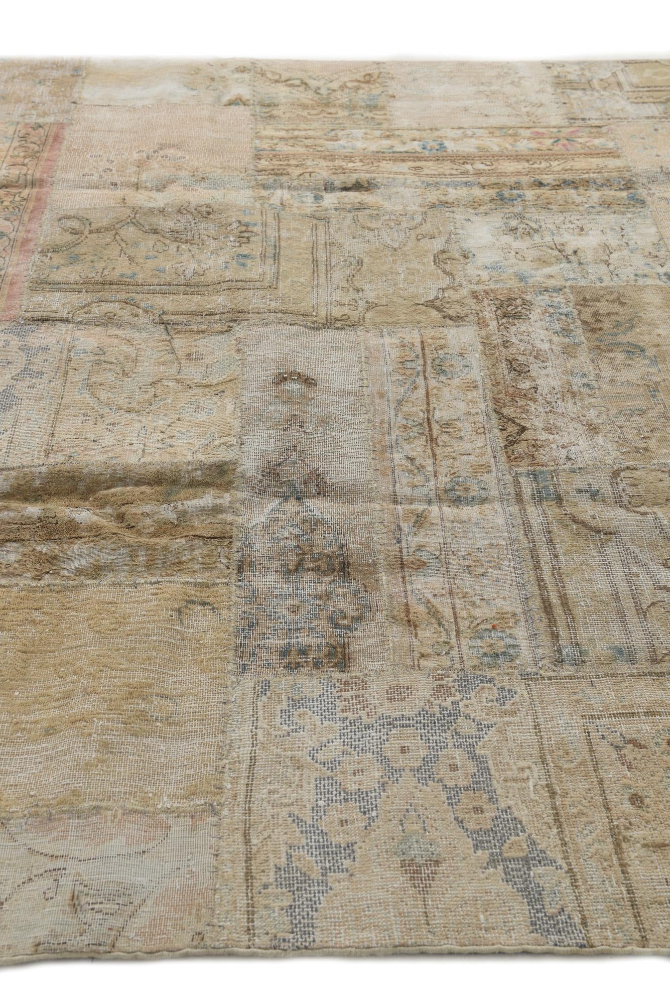 6' 9 x 10' Hand Knotted Ultra Vintage Persian Wool Rug
