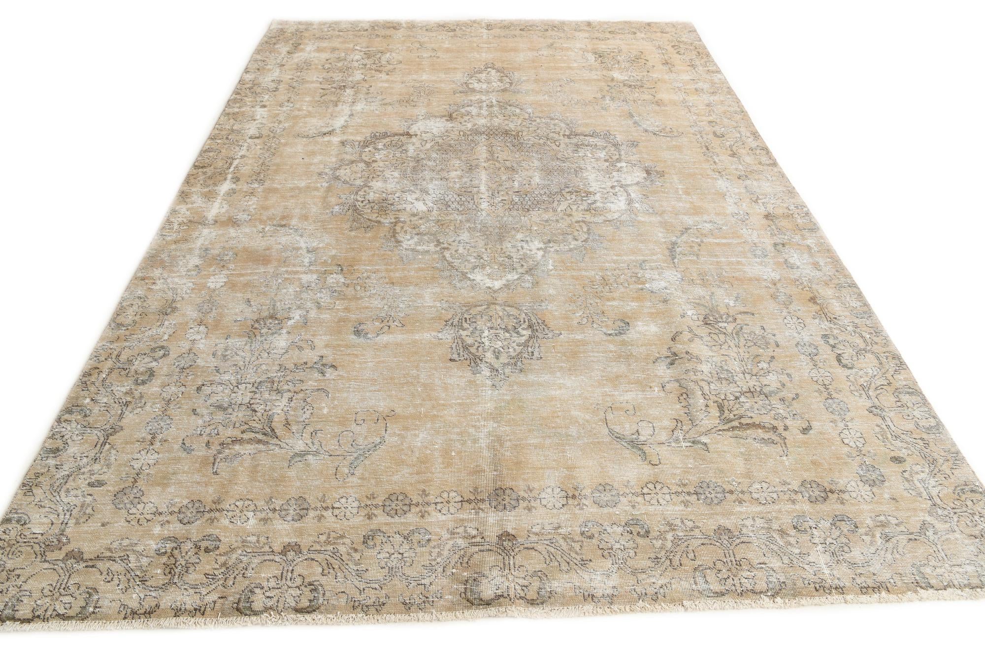 7' 4 x 11' 2 Hand Knotted Ultra Vintage Persian Wool Rug