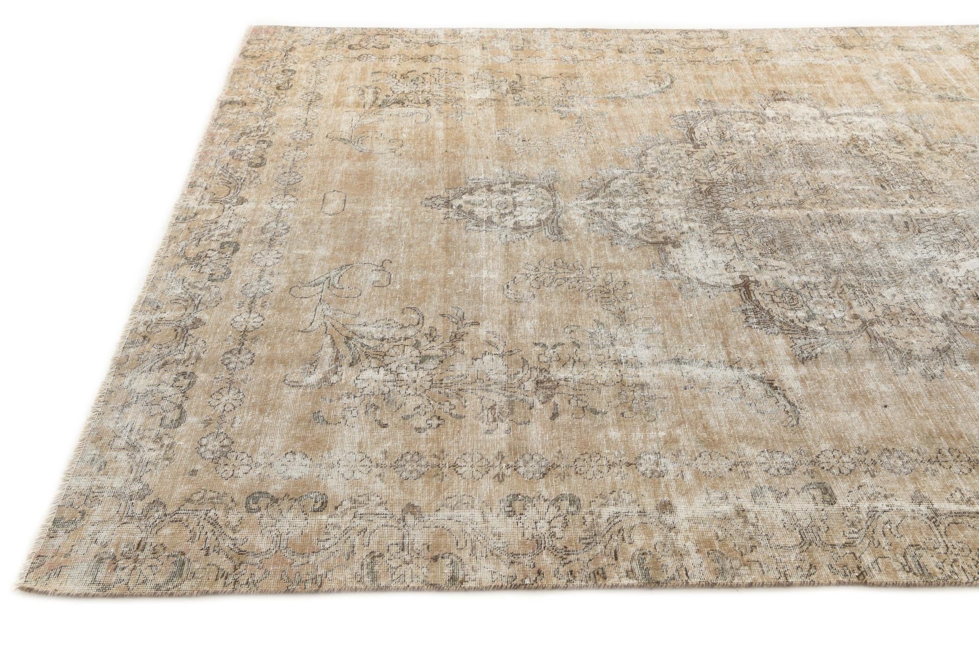 7' 4 x 11' 2 Hand Knotted Ultra Vintage Persian Wool Rug