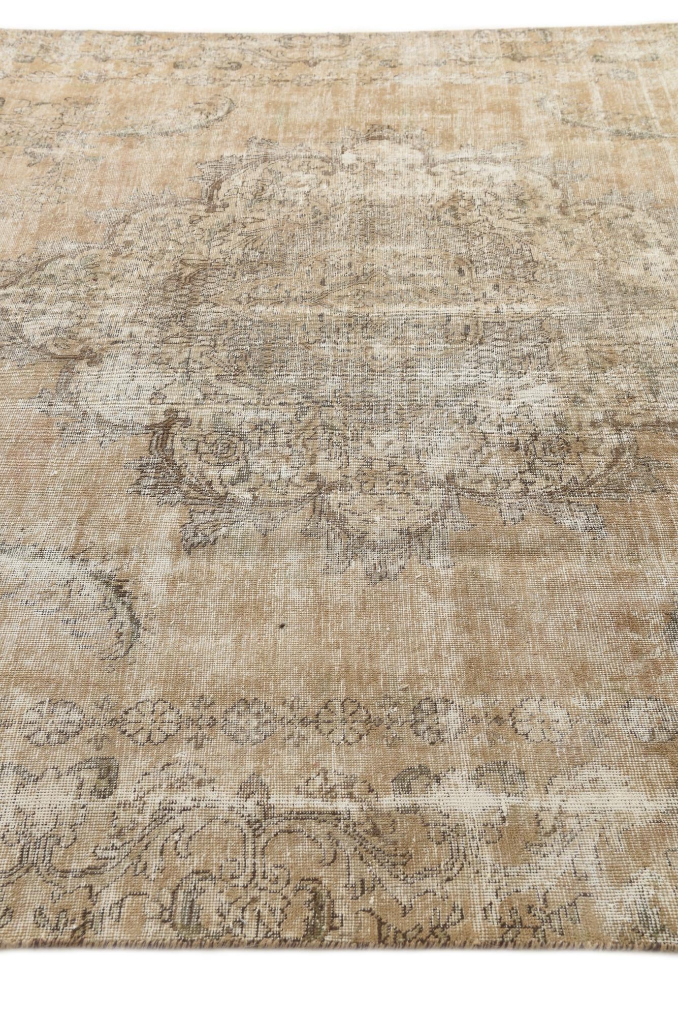 7' 4 x 11' 2 Hand Knotted Ultra Vintage Persian Wool Rug