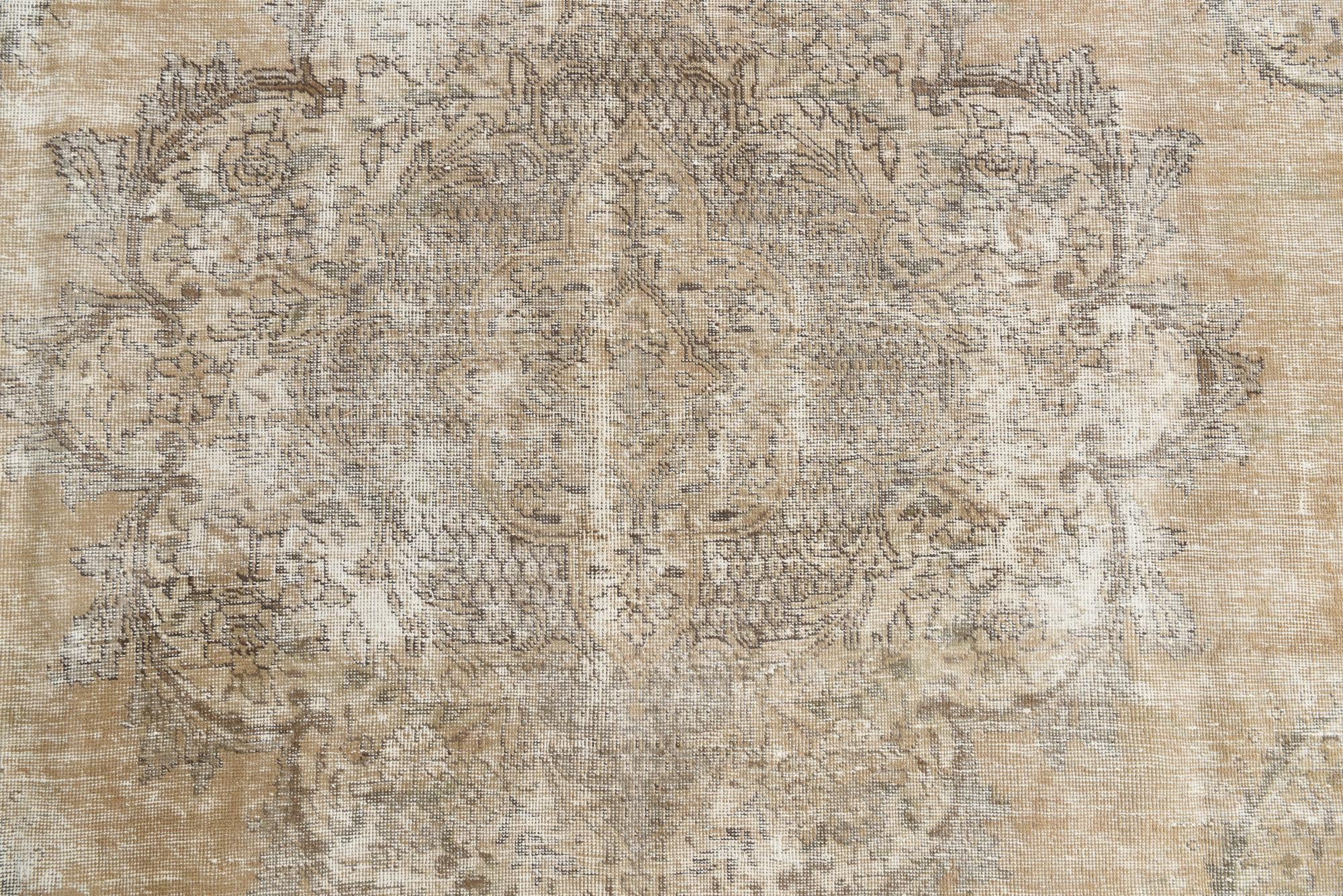 7' 4 x 11' 2 Hand Knotted Ultra Vintage Persian Wool Rug