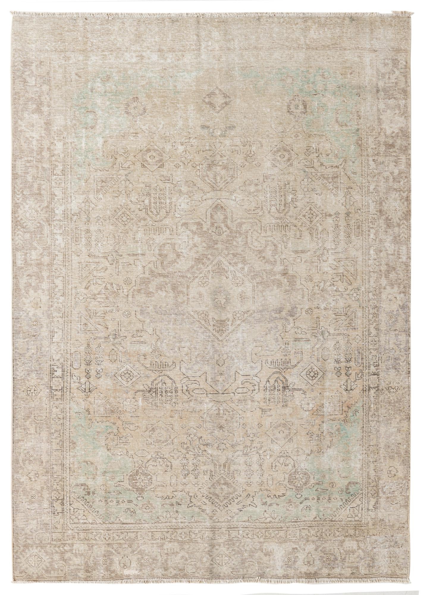 6' 3 x 8' 10 Hand Knotted Ultra Vintage Persian Wool Rug
