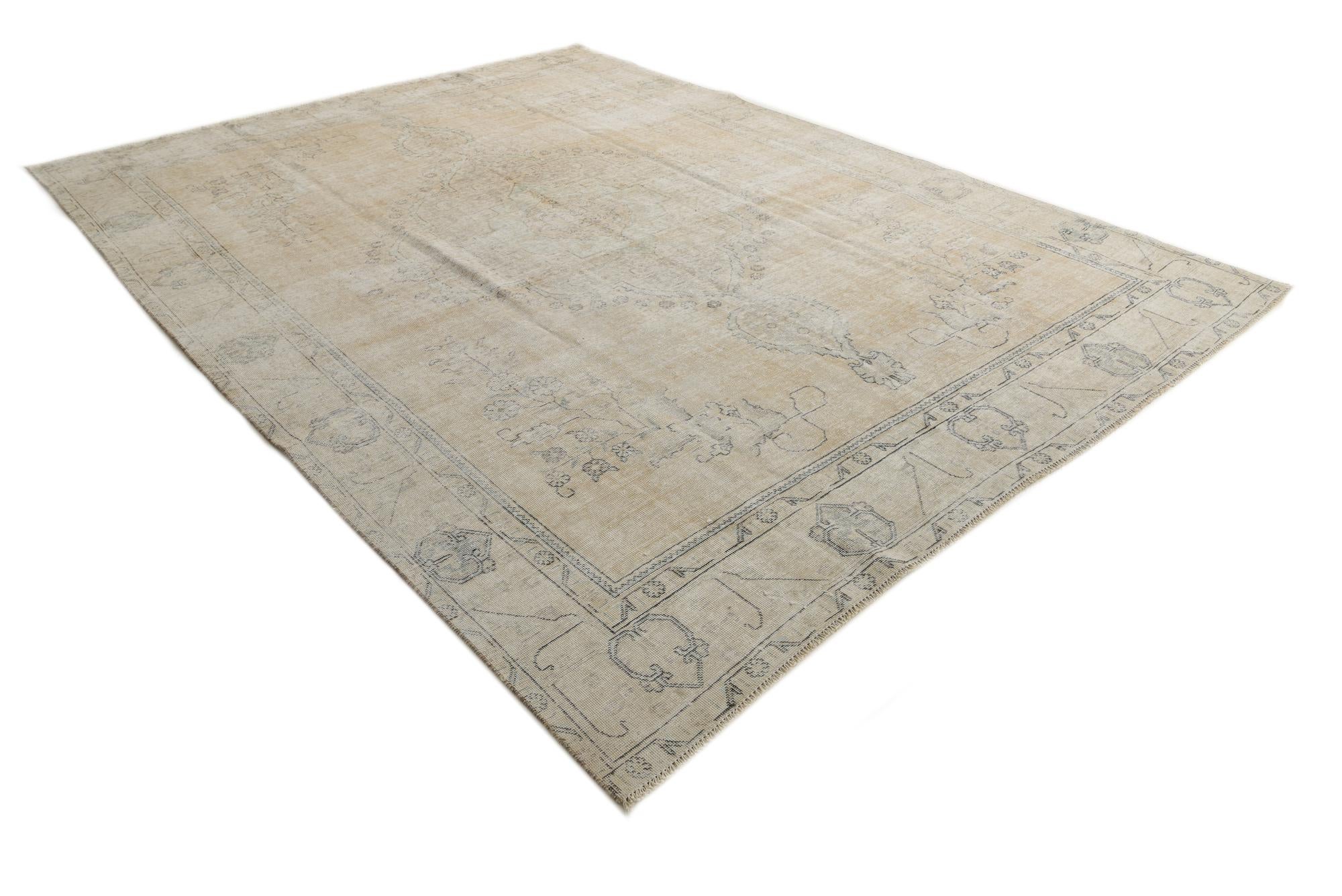9' 2 x 12' Hand Knotted Ultra Vintage Persian Wool Rug