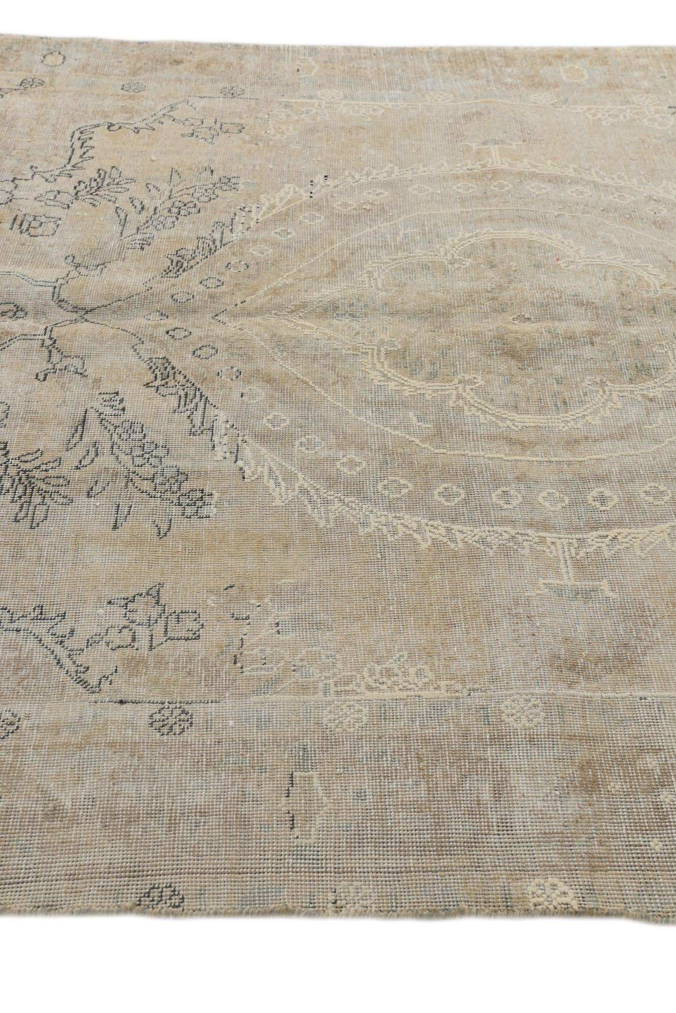 6' 3 x 9' 5 Hand Knotted Ultra Vintage Persian Wool Rug