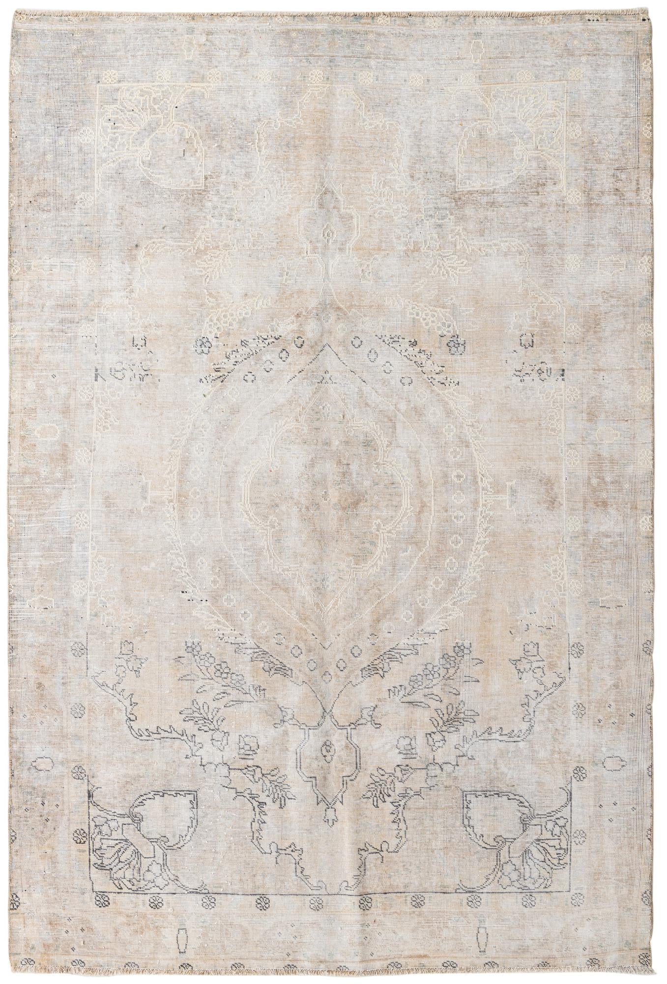 6' 3 x 9' 5 Hand Knotted Ultra Vintage Persian Wool Rug