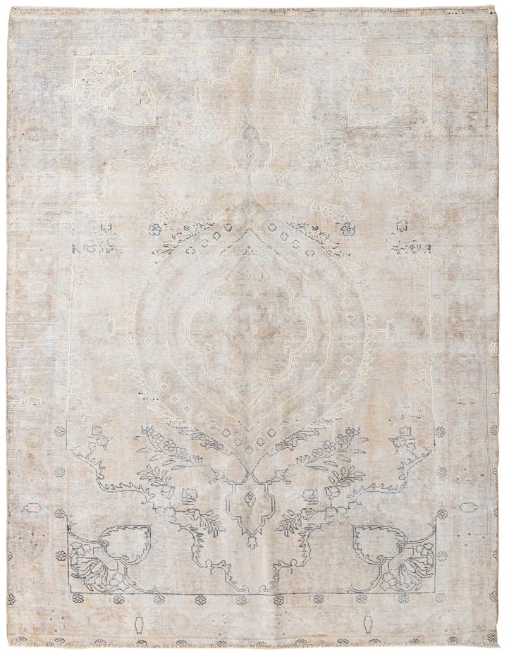  6' 3 x 9' 5  Hand Knotted Ultra Vintage Persian W...